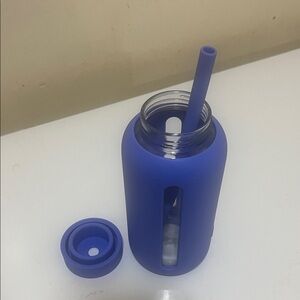 Blue Silicone Glass Bottle